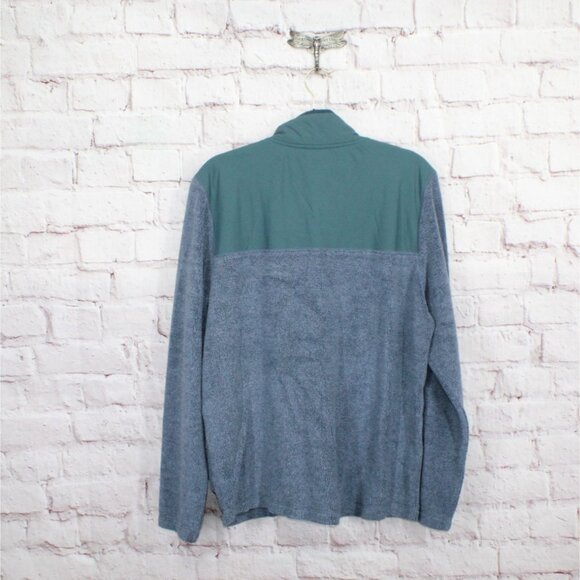 LL Bean Tumbled Sherpa Snap Front Polyester Blend Sweater Gray Green Large - Picture 11 of 12